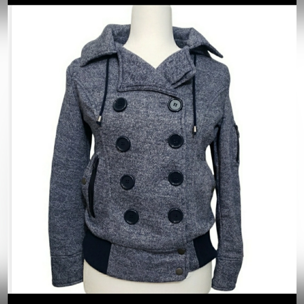 Ambiance Girls Junior Size S Hooded Pea Coat Style Jacket